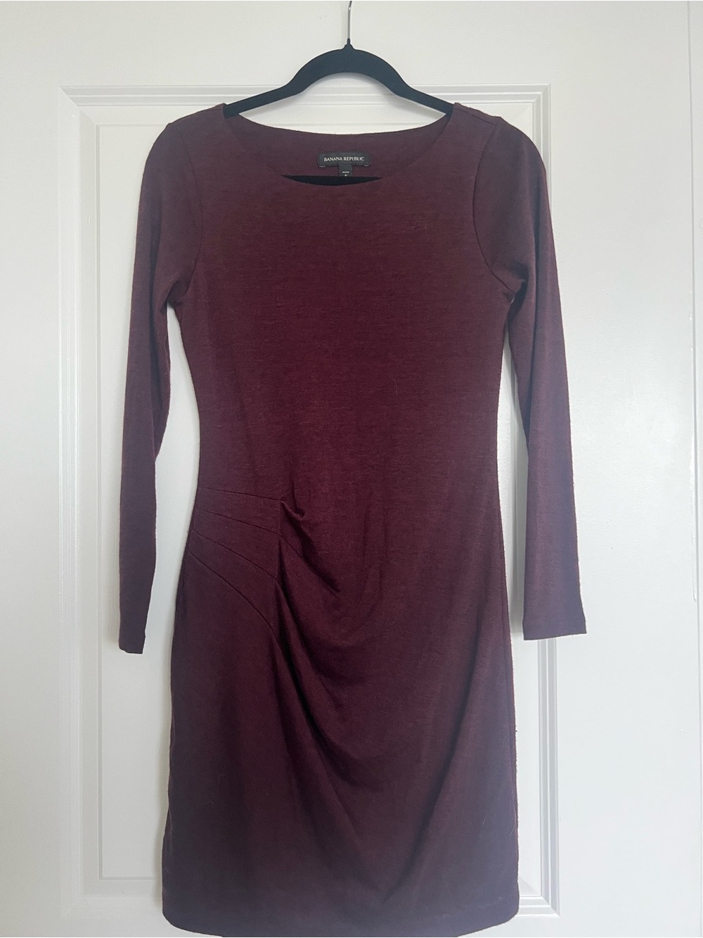 Banana Republic Burgundy Long-Sleeve Sheath Dress - Petite